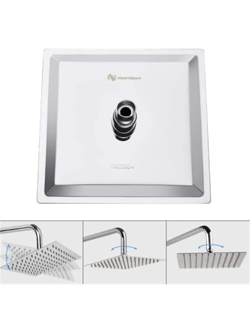 Rain Shower Head High Flow Stainless Steel Square Rainfall Shower 8 Inches